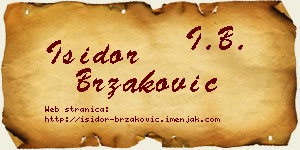 Isidor Brzaković vizit kartica